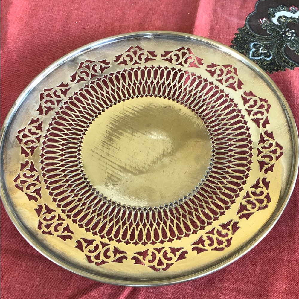 Antique 1881 Rogers S N filigreed pierced tray